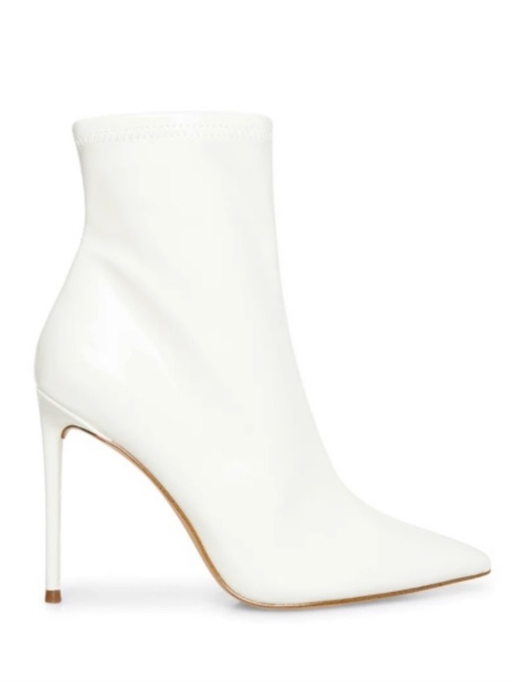 Steve Madden White Pointed Posse patent leather bootie
